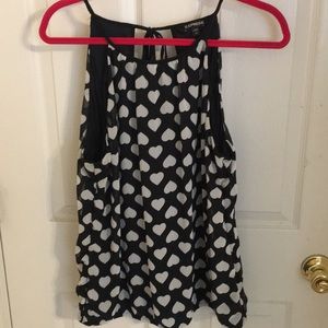 High neckline Print top